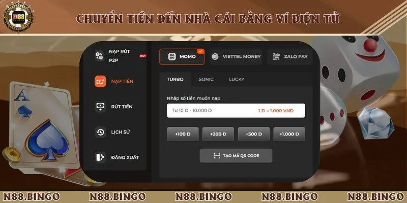 Sử dụng ví MoMo để thanh toán giao dịch nạp